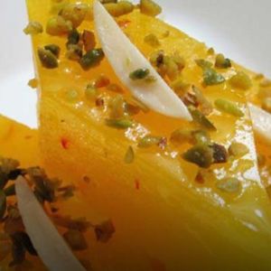 طرز تهیه مسقطی زعفرانی بسیار خوشمزه و راحت در خانه